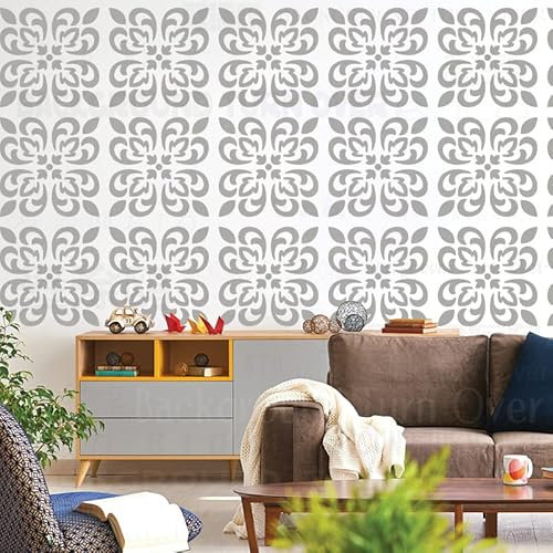 70cm Floor Tiles Vintage Pattern Stencil for Walls Large Mandala Template Reusable Paint Big Tile Flooring Templates Painting Decoration Frames Stencils The Seeds Furniture Patterns