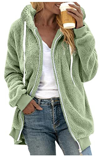 GFPGNDFHG Mantel Winter Damen Lang Gyaru Kapuzenjacke Damen Lang Ugly Sweater Damen Damen Pullover Grün Blusen Pullover Damen Women Coat Blouson Damen Online Shop Bestellen