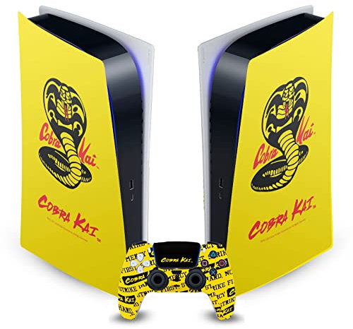 Head Case Designs Officially Licensed Cobra Kai Logo Iconic Vinyl Faceplate Sticker Gaming Skin Decal Cover Compatible With Sony PlayStation 5 PS5 Digital Edition Console and DualSense Controller