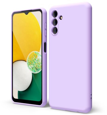 oakxco for Samsung Galaxy A13 5G/ A04s Phone Case Silicone, Thin Slim Grip Soft Rubber Protective Phone Case for Women, Matte Plain Color Aesthetic Cute Girly Case with Camera Cover, Purple Lavender