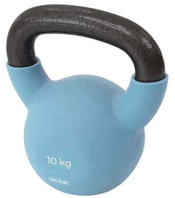 Cecotec Kettlebell-Gewicht von 10 kg Drumfit Kettlebell 10000 Neo. Neopren-Beschichtung, Gusseisen, ergonomischer Griff, ästhetisches Design und leicht zu reinigen, Abmessungen 18,7x15x21 cm