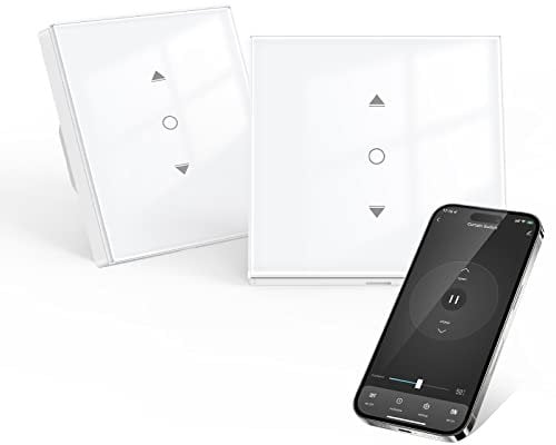 【6.1 Gen】Interruptor persiana WiFi Maxcio compatible con Alexa, Google Home, Interruptor Persiana con Control de Porcentaje, Temporizador y Control de Voz, Requiere Cable Neutro - 2Packs