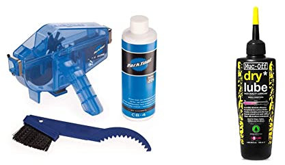 Park Tool CG-2.4 - Chaingang Cleaning System,Blue & Muc-Off Dry Lube 120ml chain oil (Packaging may vary)