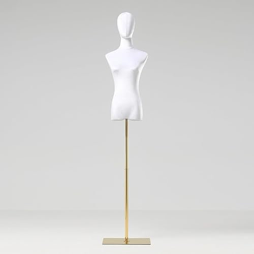 MDCG Schaufenster Weibliche Schaufensterpuppe Torso Multicolor-Velours-Stoff Schaufensterpuppen Standardgröße M Schaufensterpuppen Requisiten Dummy Verstellbarer Bügel Halbkörper mit Kopf (Farbe : We