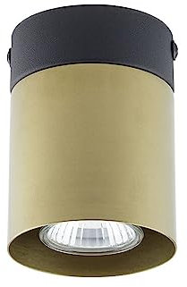 Licht-Erlebnisse Deckenspot Aufbau Innen aus Metall in Schwarz-Gold GU10 D:8cm für Durchgangszimmer Flur Küche Strahler Spot Deckenlampe Deckenleuchte
