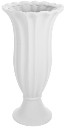 IMIKEYA Römischer Blumentopf Klassischer Urnenpflanzer Keramik-Blumenvase Grabvase Friedhofsvase Gedenk-Blumenvasen Sockel-Blumentöpfe Für Kondolenzgeschenke Zum Gedenktag