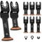6pcs Curved Japanese Tooth Oscillating Saw Blades set, Standard & Extra-Long Reach Set, Curved Edge Oscillating Multitool Blades Clean Cut for Wood, Plastic