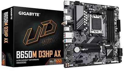 GIGABYTE B650M D3HP AX (rev. 1.0) AM5 LGA 1718 AMD B650 M-ATX DDR5, 2X PCIe 4.0 M.2, PCIe 4.0, USB 3.2 Gen2 Type-C, Wi-Fi 6E, LAN 2.5GbE
