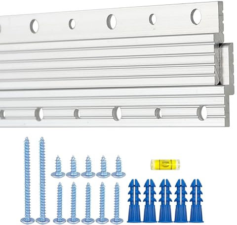 Französische Klampen 43,2 cm – unterstützt 54,4 kg – robuster Z-Stangen-Aufhänger für Bilder, Spiegel und Kunst – Legierter Stahl, französische Klammer-Bilderaufhängung für Paneele, Regal, Schrank (1