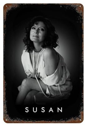 KSOXDAITIP Filmschauspielerin Susan Sarandon, Wanddekoration, Kunst, Metallblechposter, moderne Heimdekoration, Kunst, Metallposter, Hausbar, Ladendekorationen, Vintage-Schild, Geschenk, 30 x 20 cm