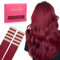 WENNALIFE Tape Extensions Echthaar, 30cm 20g 10 Stück Invisible Tape in Extensions Echthaar, Echthaar Extensions Tape, Haarverlängerung Echthaar, Remy Gerade Haarextension Echthaar #Burgund Rot