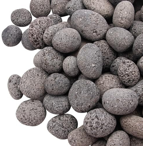 Schwarze Lavasteine für Feuerstelle, natürliche Lavasteine, Vulkangestein für Gas-Feuerstelle und Kamin, 8,2 kg (2,5 cm - 5,1 cm)