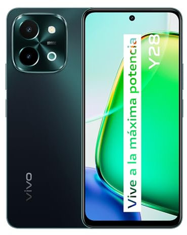 VIVO Y28 Smartphone, 8 GB + 256 GB, 6000mAh, Cámara Principal de 50 MP, Altavoz estéreo con 300% Volumen, Pantalla de 6,68 Pulgadas, Doble SIM, teléfono móvil, Android 14