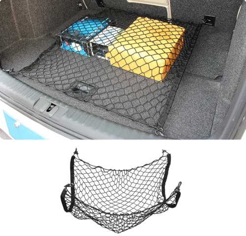 Lmmdhi Kofferraumnetz für VW Caddy 2K 2015-2019,elastisches Nylon-Gepäcknetz (Farbe: Schwarz)