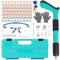 Mini Nail Gun Kit with 100Pcs Nails, 3 Speed Adjustable Manual Steel Nail Gun, Concrete Wall Fastening Tool Manual Steel, Portable Nail Shooting Machine for Ceiling/Wire Hider (Green)
