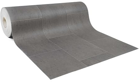 GIURI TESSUTI - Pavimento in PVC - Rivestimento per superfici in Vinile Impermeabile con texture Antiscivolo e supporto in Tessuto Insonorizzante (AL METRO, VEROX SLATE)