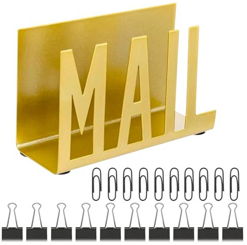 KUBDPQOR Briefablage & Briefhalter – Eleganter Brief-Organizer mit Brieföffner, Schwarzes Papier & Briefständer