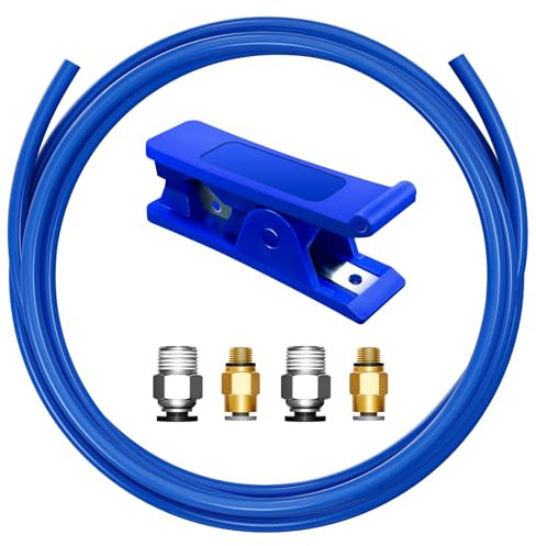 HANGLIFE PTFE Schlauch 4mm für 1,75mm Filament mit PC4-M10 & PC4-M6 Anschlussstücken, inkl. Cutter – 3D-Drucker Zubehör für Creality Ender 3/3 Pro/3 V2/5/5 Pro/CR 10/CR-10S & Weitere