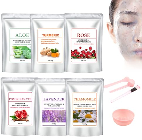 Hydro Jelly Peel Off Mask Powder, 6 Stück Peel-Off Jelly Facial Mask Schönheitssalon Professionelle Spa-Modelliermaske Ton/Schlamm Oder Heim-Diy-Gelmaske, Gelee-Maskenpulver Für Die Gesichtspflege (A)