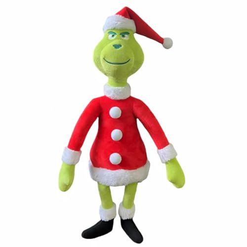 ENIXWH Plüschtier Grinch Weihnachten Plüsch Puppe Körperkissen Stuffed Toy Wurfkissen Stofftier Geschenke für Kinder Mädchen Jungen (Rot)