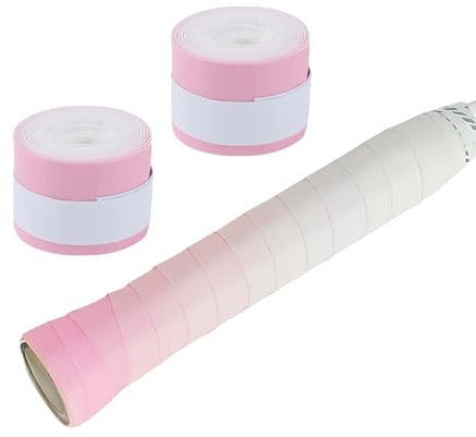 CAPASTEC 2 Pièces Ruban De Grip De Raquette De Tennis, Ruban De sur-Grip De Raquette De Tennis Sec, Grip Absorbant Anti-Dérapant, Ruban De sur-Grip De Raquette, Dégradé Rose Blanc