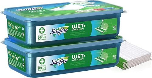 Swiffer Lingettes Humides Pour Sol, 40 Lingettes Nettoyantes, Attrape-Poussière, Nettoie En Profondeur
