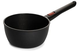 Woll Eco Lite QXR Stieltopf - Induktiv - Ø 18 cm, 9 cm hoch, 1.6 Liter, mit abnehmbarem Stiel - Geeignet für alle Herdarten, PFAS-frei,100% recyceltes Aluminium, backofenfest, schwarz