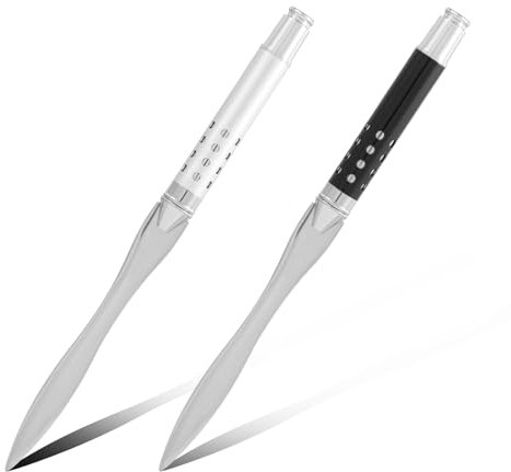 Ouligay 2 Stück Brieföffner Schwert, 16cm Edel Brieföffner Edelstahl Letter Openers Briefumschlagöffner, Mühelos Post und Pakete Öffnen, Geschenk für Büro Zuhause Schulbedarf (Silber, Schwarz)