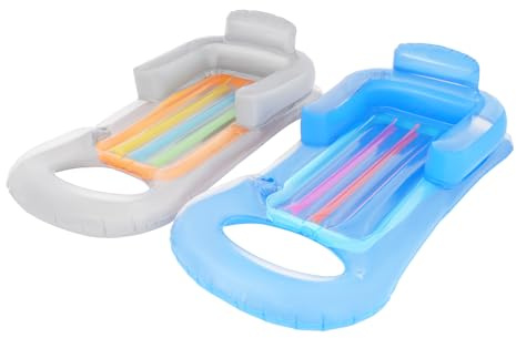 Wasser Pool Luftmatratze für Erwachsene, Aufblasbare, Rückenlehne, Kopfstütze Pool-Flöße mit Getränkehaltern und Fußstütze, Schwimmbad-Flöße,Wasser Aufblasbarer Sessel für Wasserpartys Sommerparty
