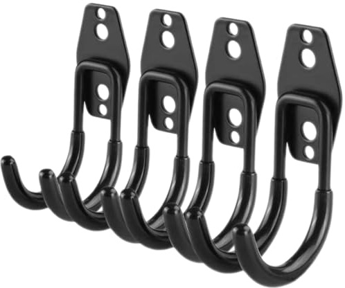 Operitacx Schwerlast Doppelhaken Wandmontage 4 Stück 4.45X2.68X1.38 Zoll Metall Garage Haken Für Garten Werkzeuge Und Fahrrad Organizer