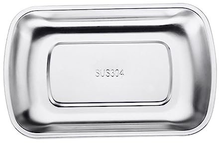 TOPBATHY Plateau Acier Inoxydable pour Aliments Support de Serviette Épais pour Réunions Familiales Événements