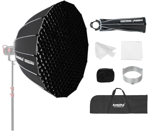 Ambitful Softbox ottagonale a sgancio rapido, 90 cm, Softbox Bowens con diffusore e griglia a nido d'ape, compatibile con luce video Cob, adatto per fotografia di ritratti, streaming live, Tiktok
