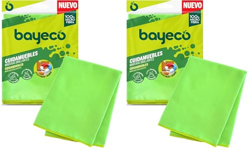 Bayeco Cuidamuebles - Bayeta Especial para Tus Muebles, Puertas y Objetos de maderac- 100% Microfibra - Elimina de Forma efectiva el Polvo, ácaros y Suciedad - 1 Unidad (Paquete de 2)