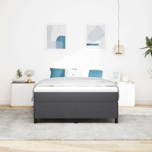 Ordellia Boxspringbett Dunkelgrau 160 x 200 cm Samt, Modernes King Size Bett mit Lattenrost, Robustes Holzgestell, Schlafzimmer Möbel