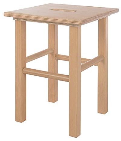 Sport-Tec Holzhocker aus Hartzholz, Arbeitshocker, Sitzhocker, Schemel, Kinderhocker