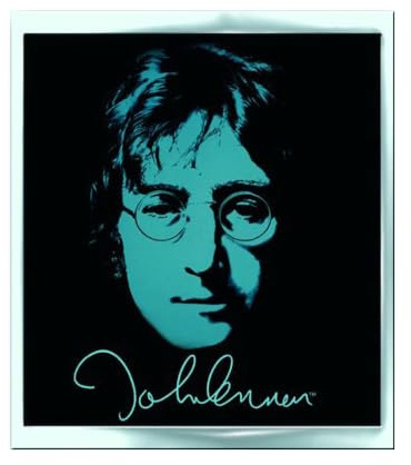 John Lennon Ansteckermit Foto-Druck