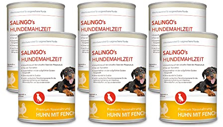 SALiNGO Hundefutter nass, Huhn mit Fenchel und Reis, sensitiv (6x400g)