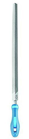 PFERD Werkstattfeile Dreikant, 200mm, dreieckige, spitz zulaufende Feile, Kreuzhieb H3 auf drei Seiten, inkl. Ergonomie-Feilenheft, 11211208 – für die Feinbearbeitung und zum Schlichten geeignet