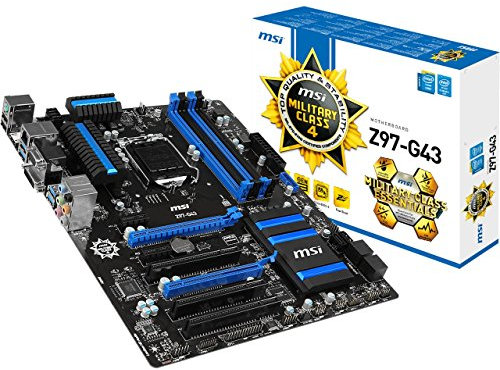 MSI Z97-G43 Intel LGA1150 Z97 ATX Motherboard (4x DDR3, 4x USB3.0, 10x USB2.0, GBE, LAN, VGA, HDMI, DVI)
