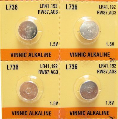 4 X Vinnic Ag3 192 Lr41 1.5V Batteries by Vinnic