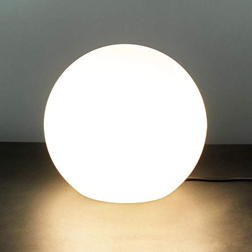 Licht-Erlebnisse Dekoleuchte Außen Kunststoff Weiß IP65 Garten Terrasse Ø30 cm E27 max. 40 Watt blendarm Modern runde Stehlampe Outdoor CUMULUS