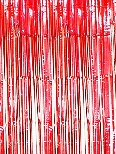 Oblique Unique® Lametta Vorhang 92x245 cm (Rot)