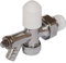15mm DRAIN OFF Radiator Lockshield Valve - Angled - Chrome/White