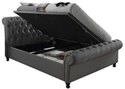 Birlea Furniture Castello Side Ottoman Storage Bed, Fabric - Double, Grey