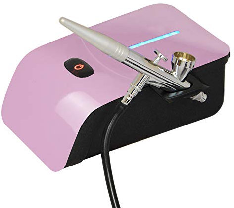 AMUR Profi AirBrush Set Carry IV-TC Pink - Airbrush Kompressor mit Sensor-Touch-Control-Technologie/AIRBRUSHPISTOLE SINGLE ACTION 208D mit 0,4mm Nadel/Düse