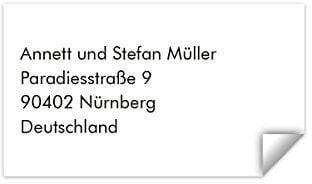 40 x Hochzeit Absenderaufkleber Adressaufkleber Etikett Label - Schlicht Black and White