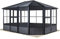ShelterLogic Sojag Charleston Solarium Sonnenraum, mit Moskitonetzen, 3,6 x 4,5 m, Dunkelgrau