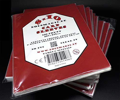 docsmagic.de 10 x 100 8 x 10 Card Sleeves - 207 x 258 mm - Photo Postcard Kartenhüllen