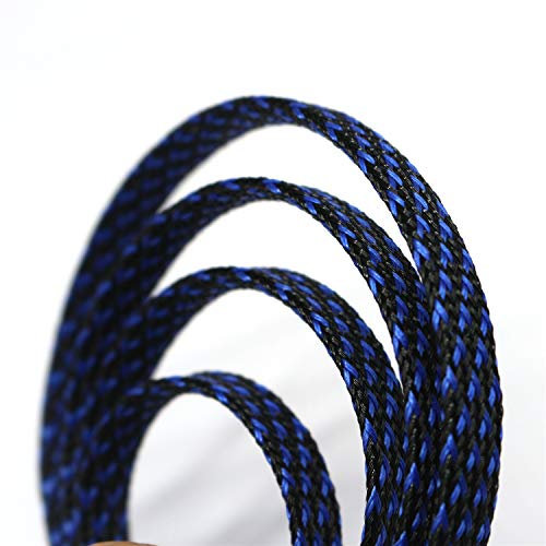 Flexibler Kabelschlauch aus PET, erweiterbar, 9,1 m, Blau und Schwarz