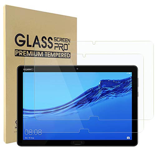 Simpeak 2-Packs Protector Pantalla Compatible para Huawei Mediapad M5 Lite 10, Cristal Templado Premium Complet Bubble Free/HD/Anti-Huella